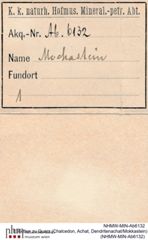 Etiketten zu Quarz (Chalcedon, Achat, Dendritenachat/Mokkastein) (NHMW-MIN-Ab6132)
